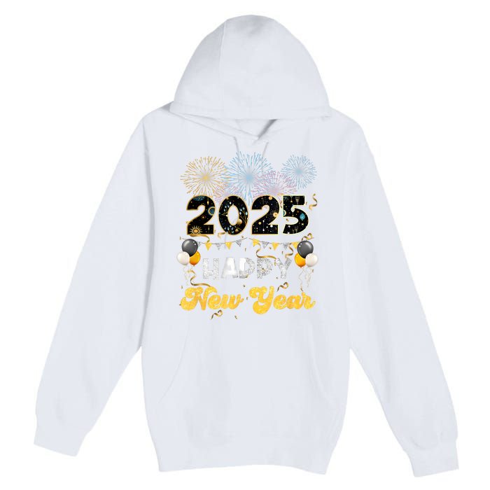 Happy New Year Party 2025 Ballon Family Matching Women Premium Pullover Hoodie