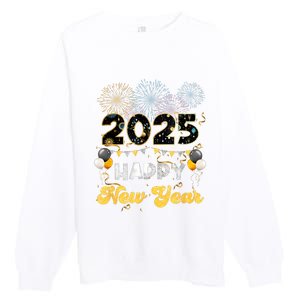 Happy New Year Party 2025 Ballon Family Matching Women Premium Crewneck Sweatshirt