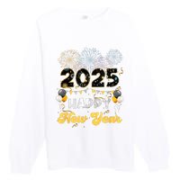 Happy New Year Party 2025 Ballon Family Matching Women Premium Crewneck Sweatshirt