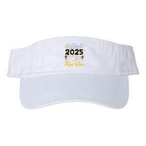 Happy New Year Party 2025 Ballon Family Matching Women Valucap Bio-Washed Visor