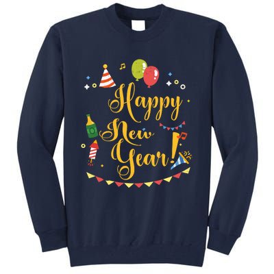 Happy New Year Celebration Balloons Gift Tall Sweatshirt