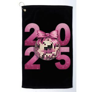 Happy New Year 2025 Disco Ball Coquette Bow Family Platinum Collection Golf Towel