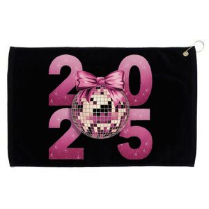 Happy New Year 2025 Disco Ball Coquette Bow Family Grommeted Golf Towel