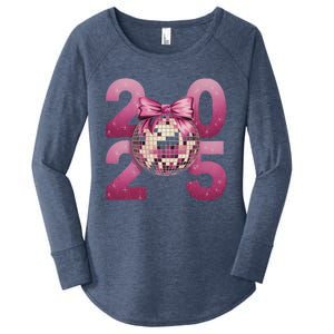 Happy New Year 2025 Disco Ball Coquette Bow Family Women's Perfect Tri Tunic Long Sleeve Shirt