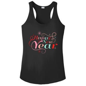 Happy New Year Party Funny New Year's Eve Groovy Ladies PosiCharge Competitor Racerback Tank