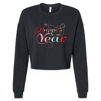 Happy New Year Party Funny New Year's Eve Groovy Cropped Pullover Crew