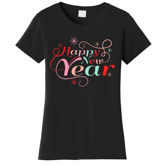 Happy New Year Party Funny New Year's Eve Groovy Women's T-Shirt