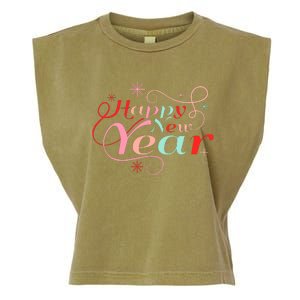 Happy New Year Party Funny New Year's Eve Groovy Garment-Dyed Women's Muscle Tee