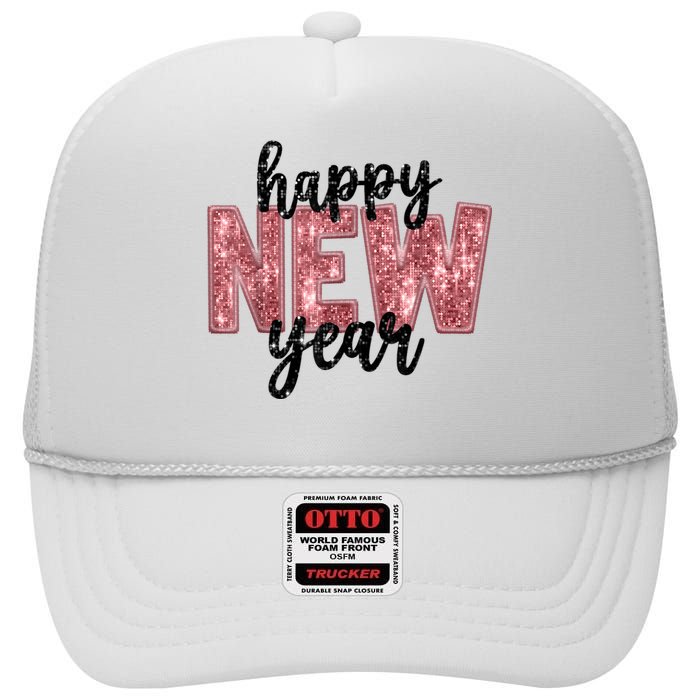 Happy New Year 2025 New YearS Eve Party Countdown Family High Crown Mesh Back Trucker Hat