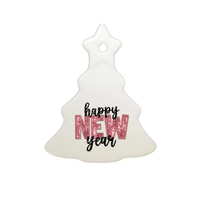 Happy New Year 2025 New YearS Eve Party Countdown Family Ceramic Tree Ornament