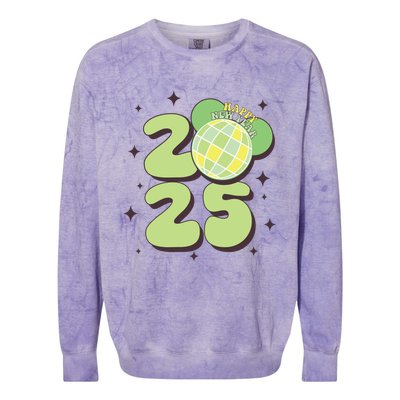 Happy New Year 2025 Holiday New Year Eve Colorblast Crewneck Sweatshirt