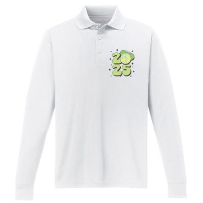 Happy New Year 2025 Holiday New Year Eve Performance Long Sleeve Polo