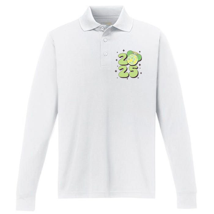 Happy New Year 2025 Holiday New Year Eve Performance Long Sleeve Polo