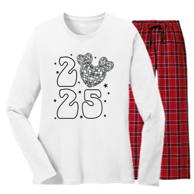 Happy New Year 2025 Holiday New Year Eve Women's Long Sleeve Flannel Pajama Set 