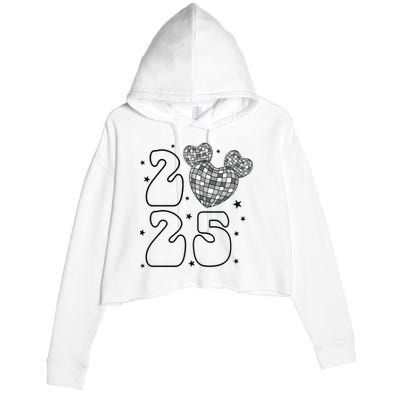 Happy New Year 2025 Holiday New Year Eve Crop Fleece Hoodie