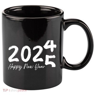 Happy New Year 2025 Holiday New Year Party 11oz C Handle Ceramic Mug