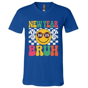 Happy New Year Bruh 2025 V-Neck T-Shirt