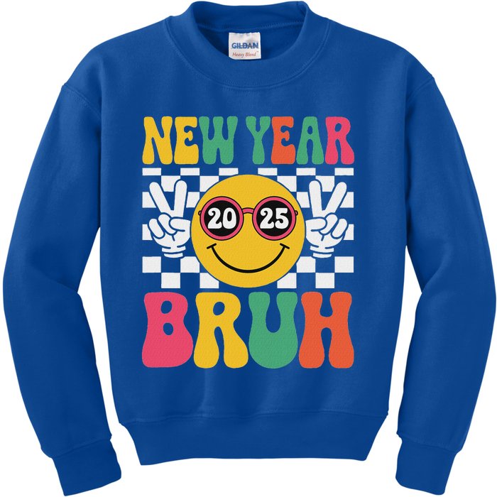 Happy New Year Bruh 2025 Kids Sweatshirt