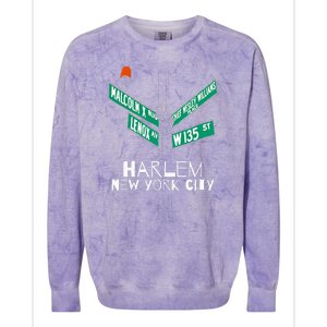 Harlem New York City Street Sign Colorblast Crewneck Sweatshirt