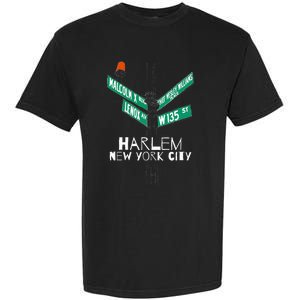 Harlem New York City Street Sign Garment-Dyed Heavyweight T-Shirt