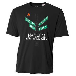 Harlem New York City Street Sign Cooling Performance Crew T-Shirt