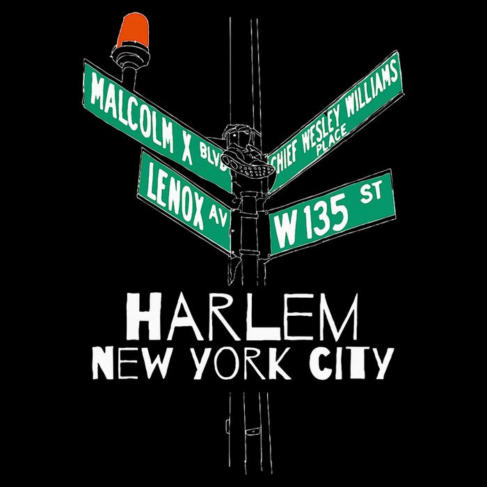 Harlem New York City Street Sign Drawstring Bag