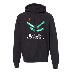 Harlem New York City Street Sign Premium Hoodie