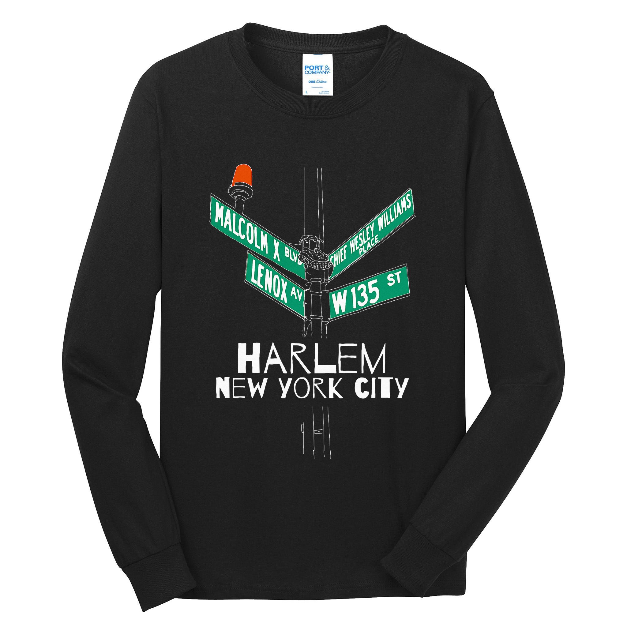Harlem New York City Street Sign Tall Long Sleeve T-Shirt