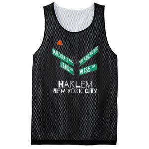 Harlem New York City Street Sign Mesh Reversible Basketball Jersey Tank