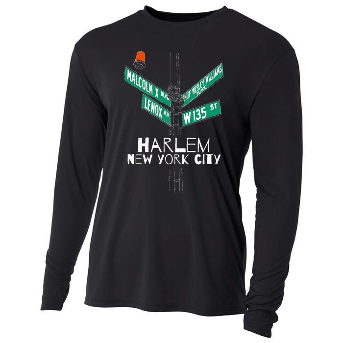 Harlem New York City Street Sign Cooling Performance Long Sleeve Crew