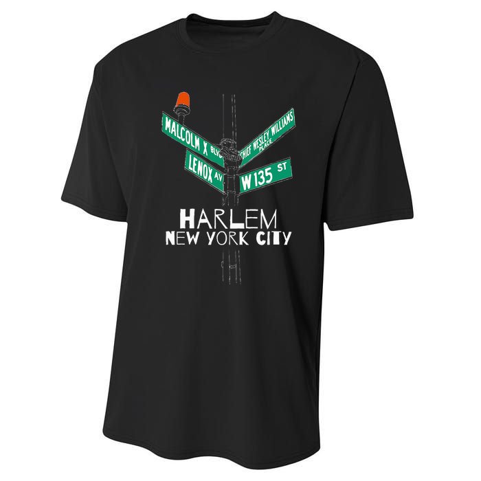 Harlem New York City Street Sign Performance Sprint T-Shirt