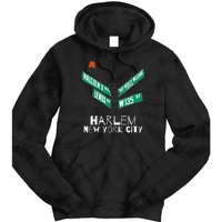 Harlem New York City Street Sign Tie Dye Hoodie