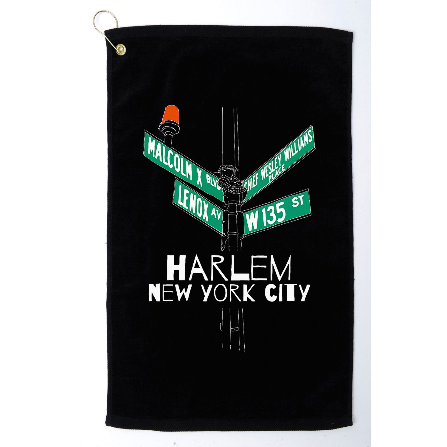 Harlem New York City Street Sign Golf Towel