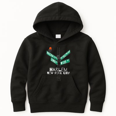 Harlem New York City Street Sign Kids Hoodie