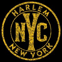 Harlem New York Nyc Circle Sign Distressed Amber Print Button