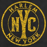Harlem New York Nyc Circle Sign Distressed Amber Print Beanie