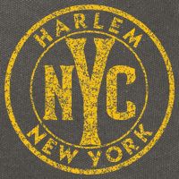 Harlem New York Nyc Circle Sign Distressed Amber Print Cotton Canvas Backpack