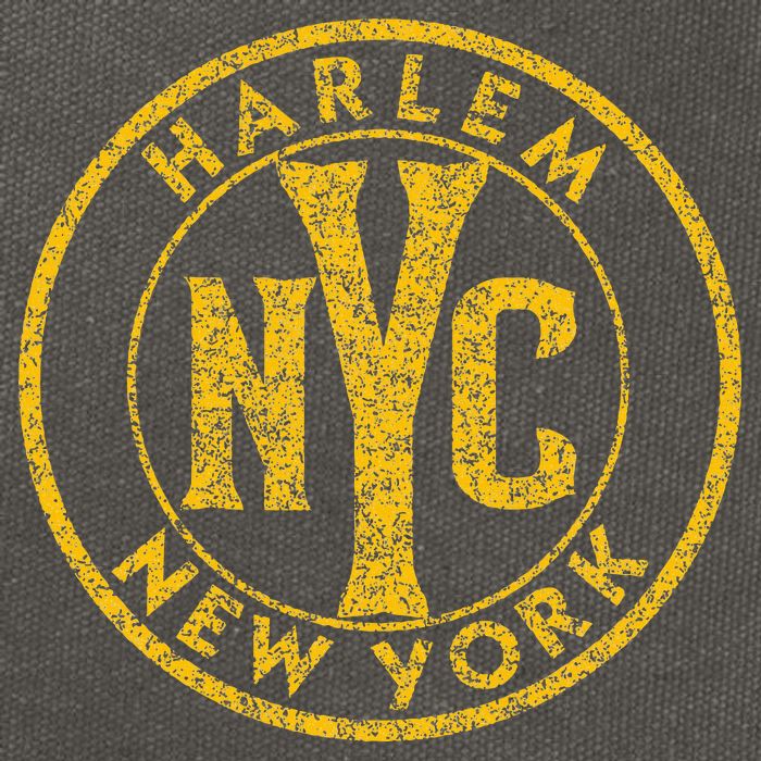 Harlem New York Nyc Circle Sign Distressed Amber Print Cotton Canvas Backpack
