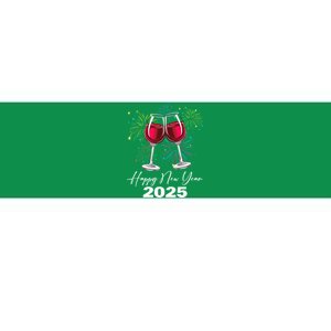 Happy New Year 2025 Wine Glass Fireworks New Years Eve Party Gift Bumper Sticker