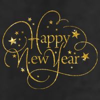 Happy New Years Golden Logo 7 Panel Mesh Trucker Snapback Hat
