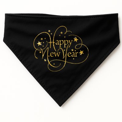 Happy New Years Golden Logo USA-Made Doggie Bandana