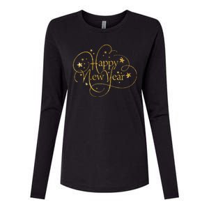 Happy New Years Golden Logo Womens Cotton Relaxed Long Sleeve T-Shirt