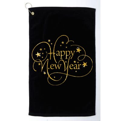 Happy New Years Golden Logo Golf Towel