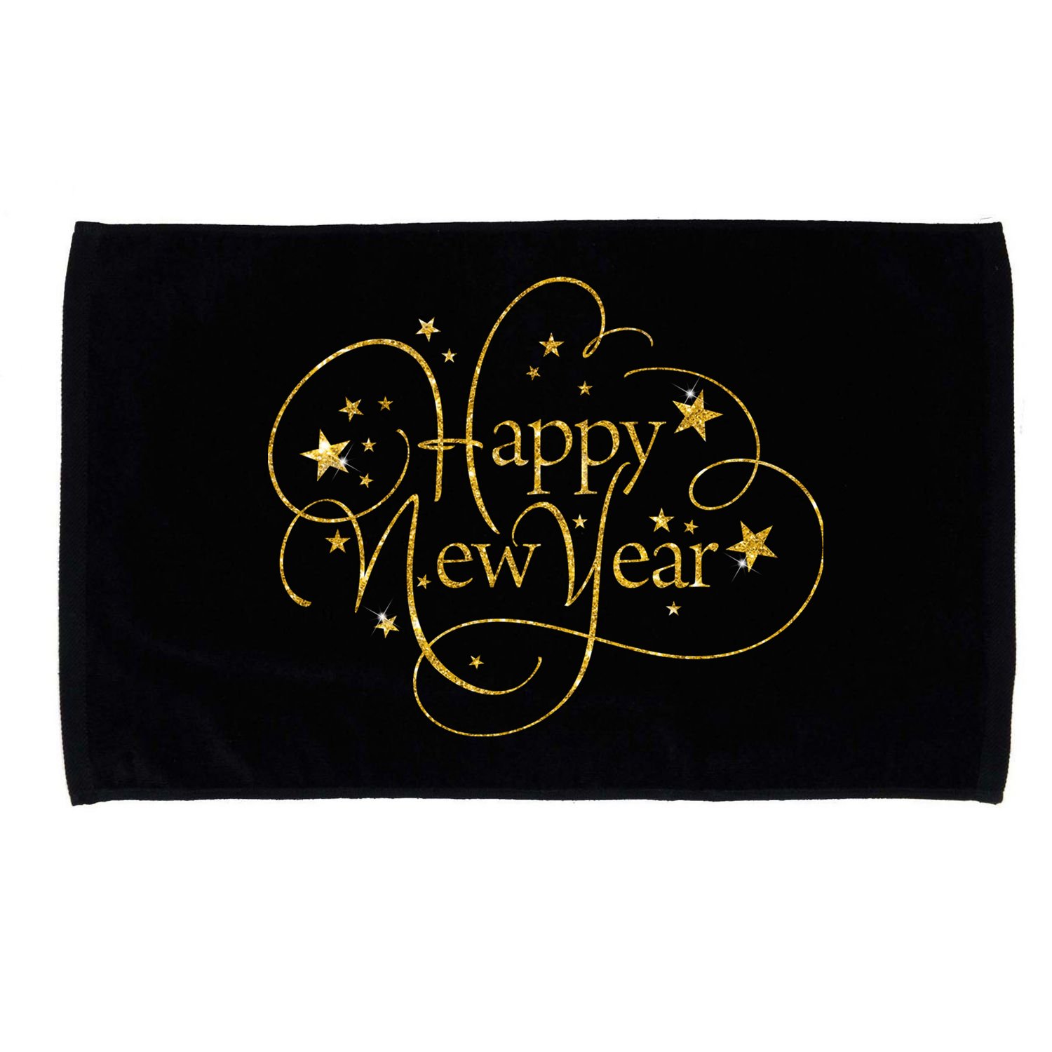 Happy New Years Golden Logo Microfiber Hand Towel
