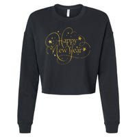 Happy New Years Golden Logo Cropped Pullover Crew