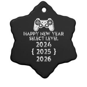 Happy New Year Select Level 2025 Gaming Gamer Ceramic Star Ornament