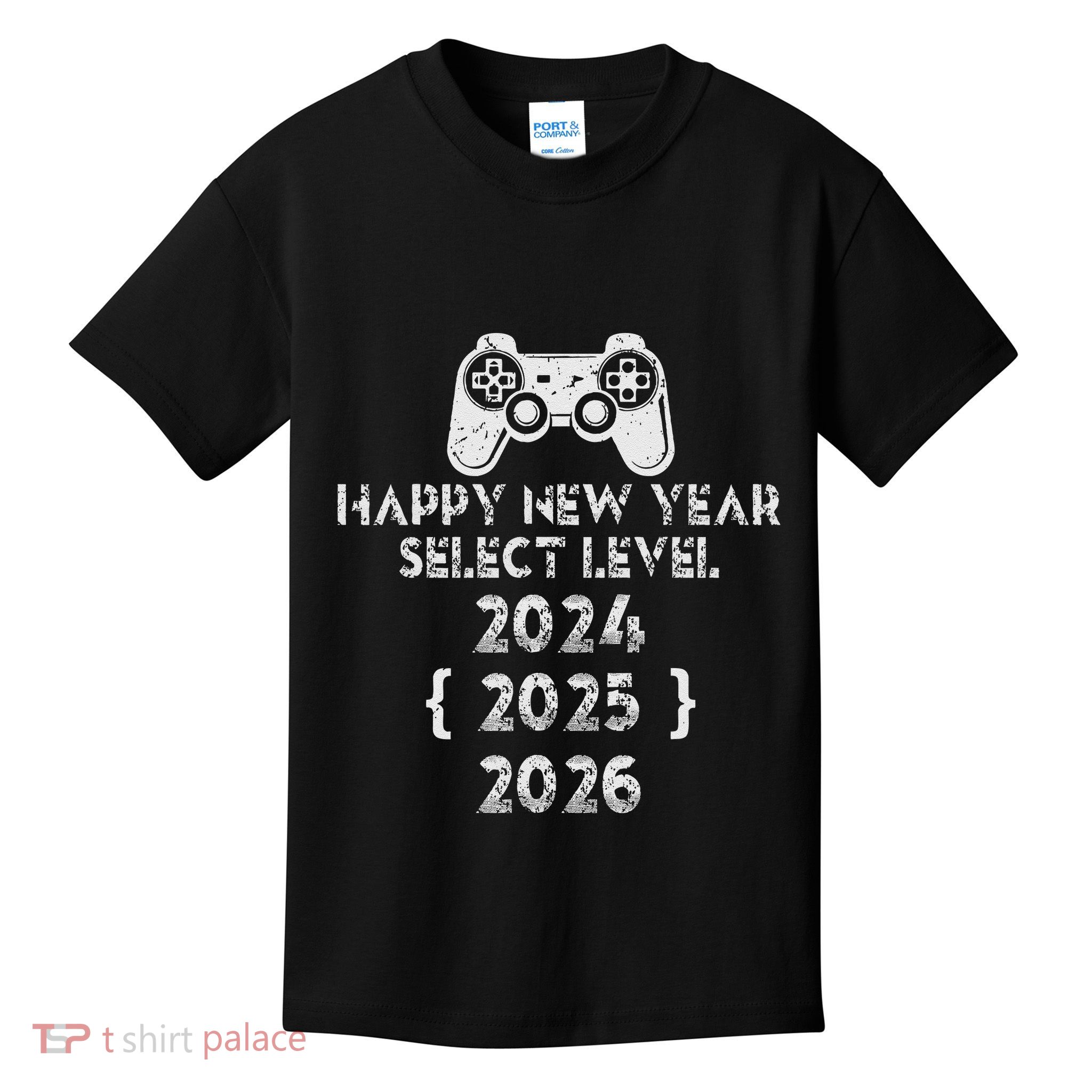 Happy New Year Select Level 2025 Gaming Gamer Kids T-Shirt