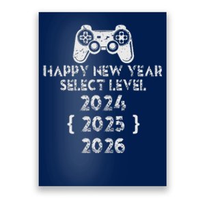 Happy New Year Select Level 2025 Gaming Gamer Poster