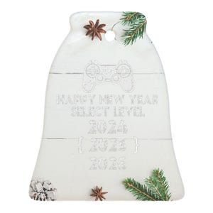 Happy New Year Select Level 2025 Gaming Gamer Ceramic Bell Ornament