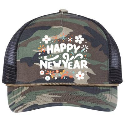 Happy New Year Friends Family Countdown Christmas Nye Party Funny Gift Retro Rope Trucker Hat Cap